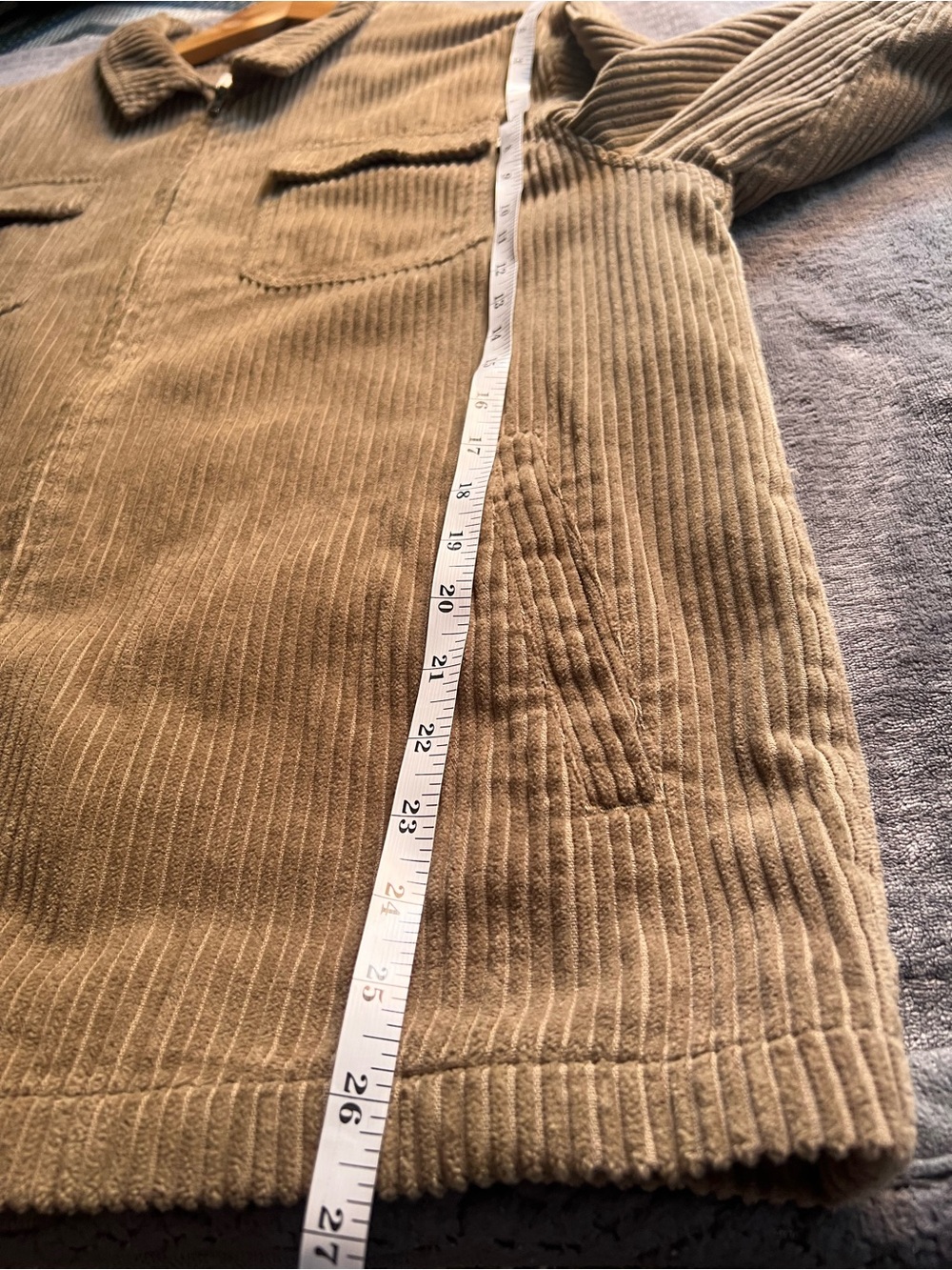 Katin Kane Corduroy Jacket Men Size L Shell Full Zip Taupe Khaki Brown Shacket - Picture 12 of 16